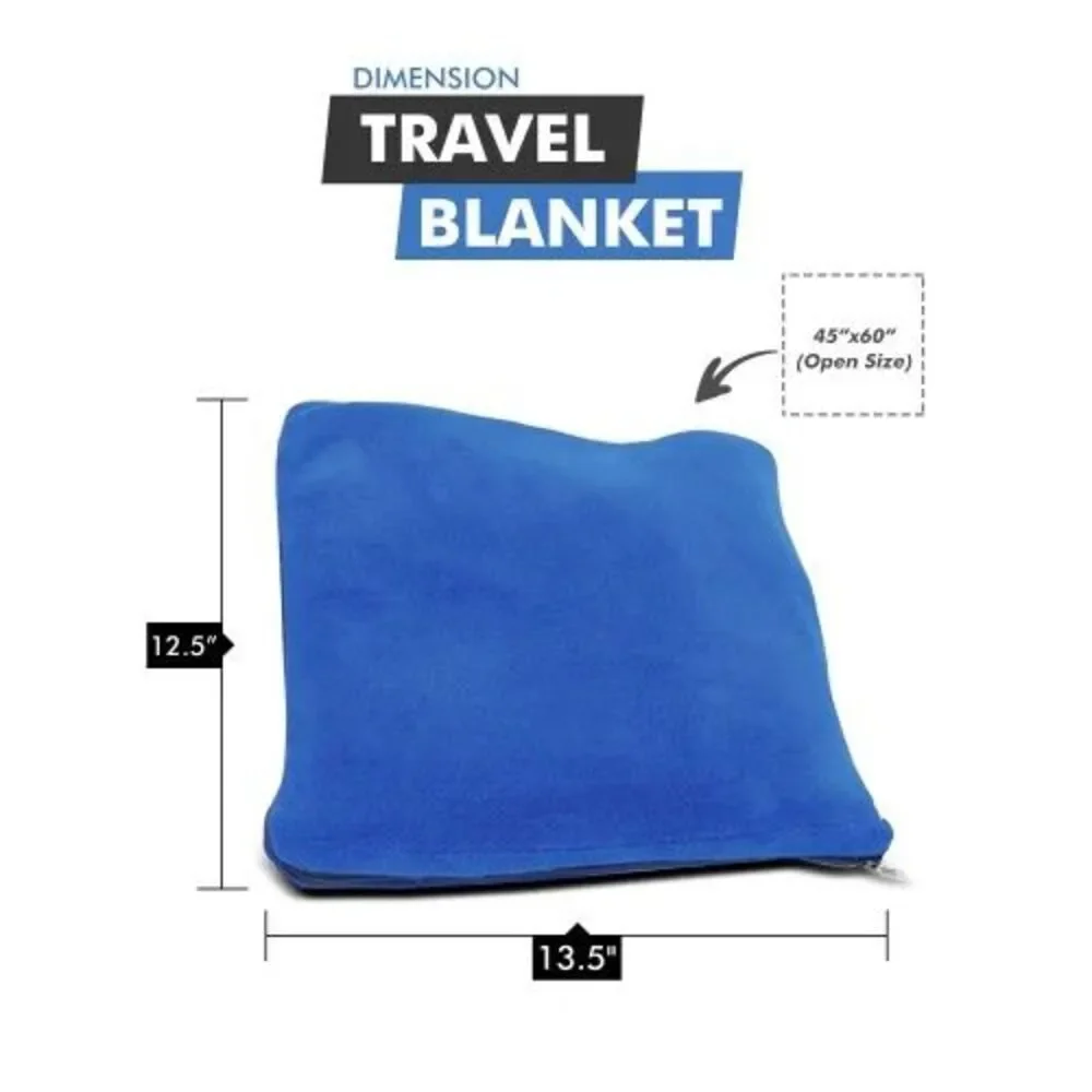Ultra Soft Coral Fleece Travel Blanket Zips Into Pillow Anti-Pill Trailworthy